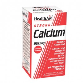 Health Aid Strong Calcium 600mg Συμπλήρωμα Διατροφής με Ασβέστιο και Βιταμίνη D 60 Ταμπλέτες