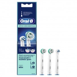 Oral B Ortho Care Essentials Ανταλλακτικές Κεφαλές Ηλεκτρικής Οδοντόβουρτσας 3 τμχ