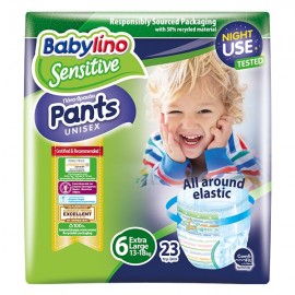 Babylino Sensitive Πάνες Βρακάκι Sensitive Pants No6 Extra Large Unisex (13 - 18Kg) 23τεμ