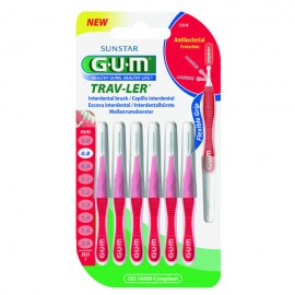 Gum Trav-ler Interdental Brush Μεσοδόντιο Βουρτσάκι 0,8mm Κόκκινο 6 τμχ. (1314)