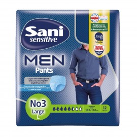 Sani Sensitive Men Pants No3 Large Ελαστικά Εσώρουχα Ακράτειας 12 Τεμάχια (86901)