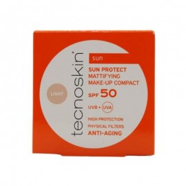 Tecnoskin Sun Protect Mattifyying Make Up Compact SPF50 Light Αντηλιακό Compact Make-Up Προσώπου 10g