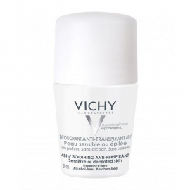 Vichy Deodorant 48h Sensitive Skin Roll-On Αποσμητική Φροντίδα για Ευαίσθητες ή Αποτριχωμένες Επιδερμίδες 50ml