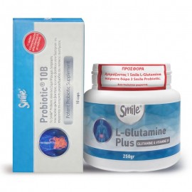 AM Health Smile L-Glutamine Plus 250gr & Smile Probiotic 10B 3x10 κάψουλες