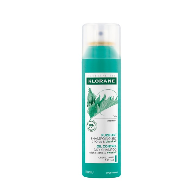 Klorane Dry Shampoo με Βιολογική Τσουκνίδα και Βιταμίνη Ε για Λιπαρά Μαλλιά και Ρύθμιση της Έκκρισης Σμήγματος 150ml