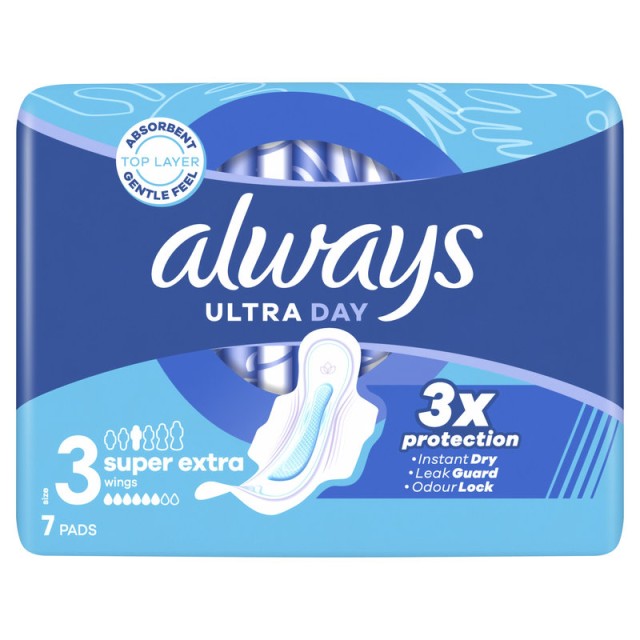 Always Σερβιέτες Ultra Super Extra (Μέγεθος 3) με Φτερά 7τεμ