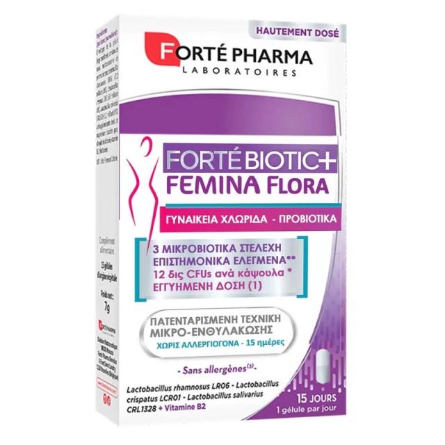 Forte Pharma Fortebiotic+ Femina Flora Συμπλήρωμα Διατροφής για την Γυναικεία Ευεξία 15 κάψουλες