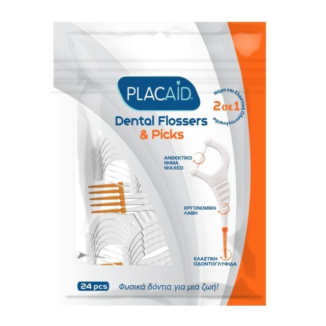 Placaid Dental Flossers & Picks Οδοντικό Νήμα με Λαβή Οδοντογλυφίδα 24τμχ