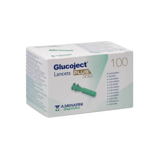 Menarini Glucoject Lancets Plus 33G Ακίδες Μέτρησης Σακχάρου 100τεμάχια
