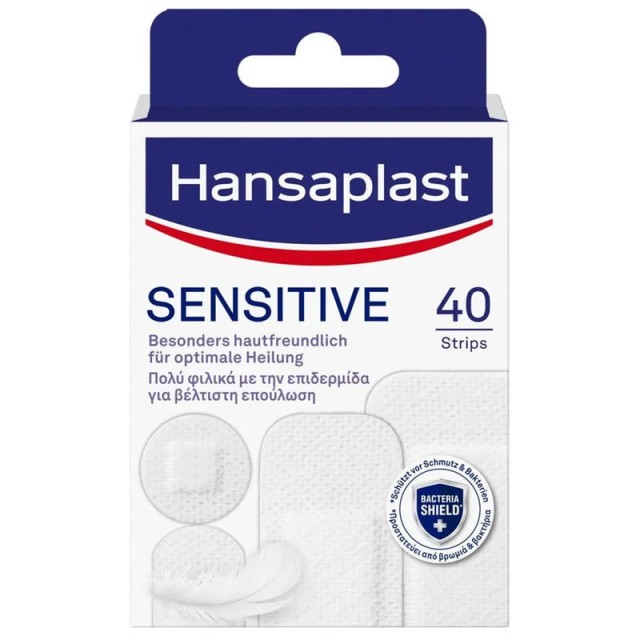 Hansaplast Sensitive Αυτοκόλλητα Επιθέματα Πολύ Φιλικά προς το Δέρμα για Βέλτιστη Επούλωση 40 τεμ