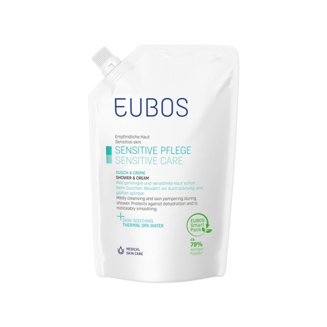 Eubos Sensitive Care Shower & Cream Refill Ανταλλακτικό Κρεμώδες Κρεμοσάπουνο με Γλυκερίνη 400ml
