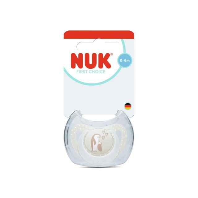 Nuk First Choice Πιπίλα Σιλικόνης με Πιγκουίνο 0-6m 1 τεμάχιο