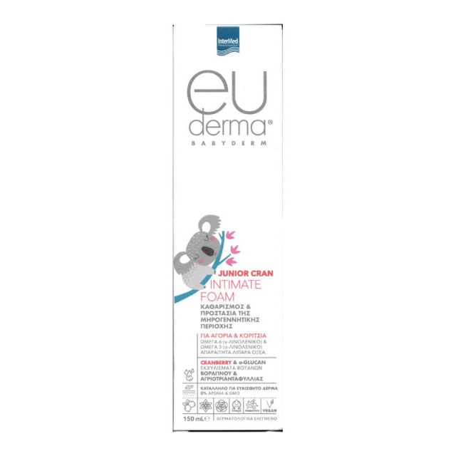 Intermed Euderma Babyderm Junior Cran Foam Αφρός Καθημερινού Καθαρισμού της Μηρογεννητικής Περιοχής για Αγόρια & Κορίτσια 150ml