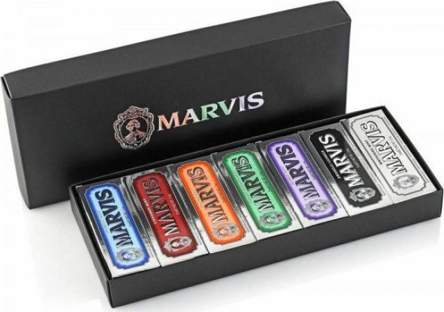 Marvis 7 Flavours Travel Box Toothpaste Οδοντόκρεμες σε 7 Γεύσεις, 7x25ml
