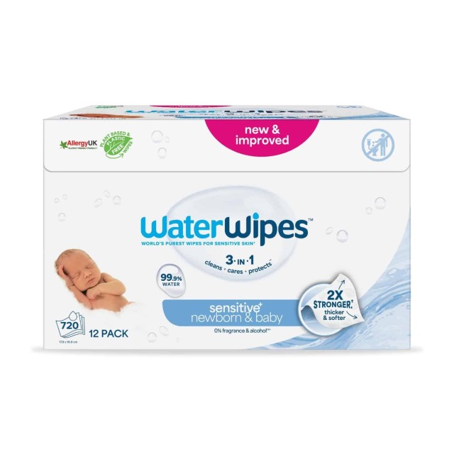 WaterWipes Άοσμα Μωρομάντηλα με 99.9 Νερό για Ηλικίες 0+ 720 Μαντηλάκια