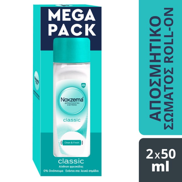 Noxzema Mega Pack Women Classic Rollon Γυναικείο Αποσμητικό 2x50ml