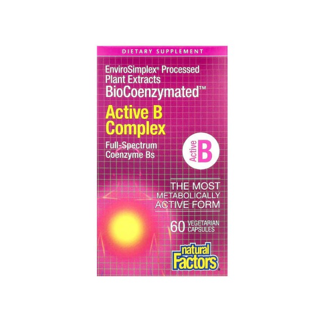Natural Factors Active B Complex Συμπλήρωμα Συμπλέγματος Βιταμινών B  60 φυτικές κάψουλες
