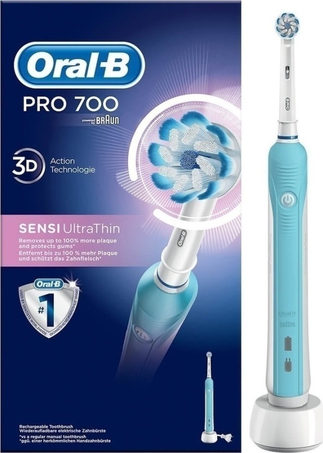 Oral B Pro 700 Sensi Ultra Thin Ηλεκτρική Οδοντόβουρτσα, 1τμχ