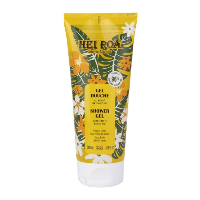 Hei Poa Tahiti Monoi Oil Shower Gel Αφρόλουτρο με Aρωμα Tahitian Monoi & Ανθούς Tiare 200ml