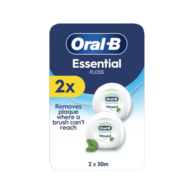 Oral-B Essential Floss Κηρωμένο Οδοντικό νήμα με Γεύση Μέντα 2χ50m