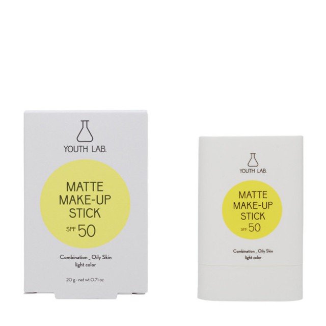 Youth Lab. Matte Sunscreen Ανάλαφρο Ματ Αντηλιακό Make-Up σε Μορφή Stick Light με Δείκτη Προστασίας SPF 50 20gr