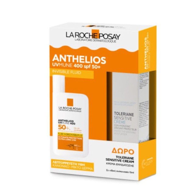 La Roche-Posay Promo Pack Anthelios UVMune 400 Invisible Fluid SPF50+ 50ml & Δώρο Toleriane Sensitive Cream 15ml
