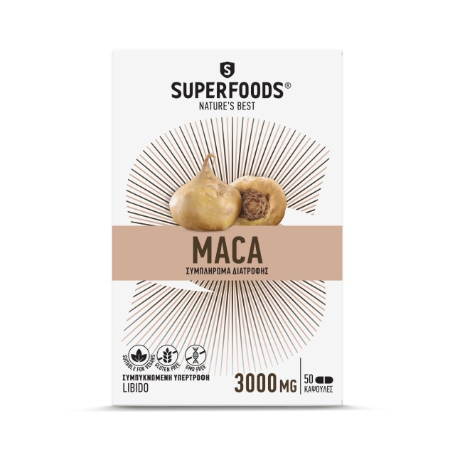 Superfoods Maca 3000mg 50 Kάψουλες