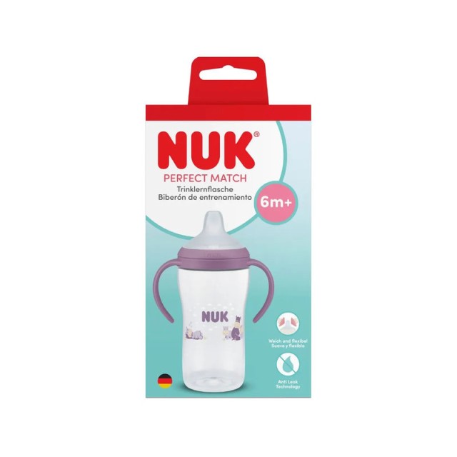 Nuk Perfect Match Eκπαιδευτικό Ποτηράκι με Στόμιο 6m+ Ιπποπόταμος 260ml
