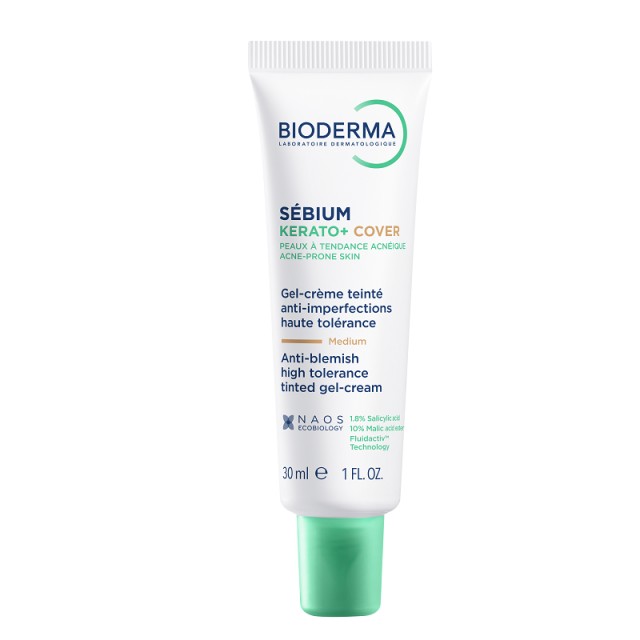 Bioderma Sebium Kerato+ Cover Κρέμα Προσώπου για Ενυδάτωση & Ακμή 30ml