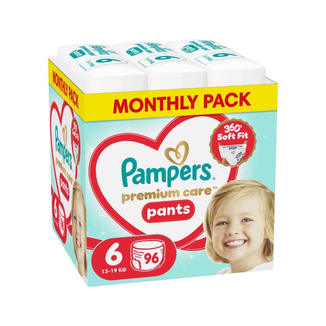 Pampers Premium Care Pants Monthly Pack No6 (13-19kg) 96τμχ