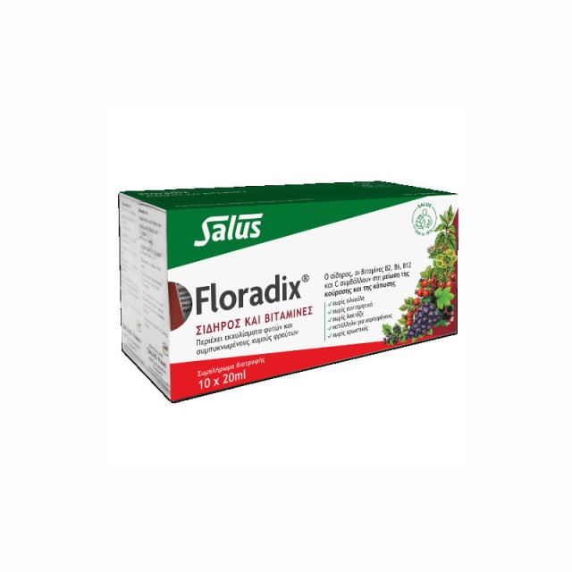 Power Health Floradix Τονωτικό Συμπλήρωμα Διατροφής για Γυναίκες με Σίδηρο και Βιταμίνες  10x20ml