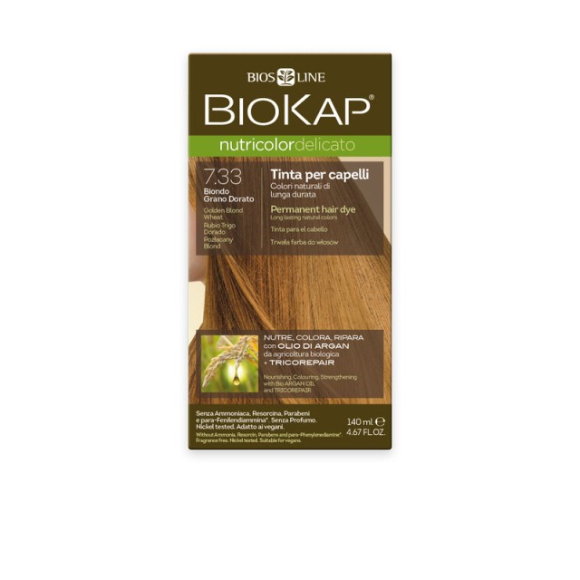 Biokap Βαφή Μαλλιών No 7.33 Ξανθό Χρυσαφί Σταρένιο 140ml