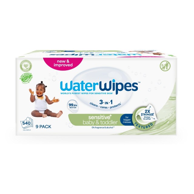 Waterwipes Bio Sensitive+ Μωρομάντηλα 9χ60 μαντηλάκια