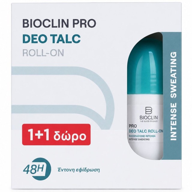 Bioclin Pro Promo 48h Talc Αποσμητικό Roll-On για Έντονη Εφίδρωση Ευαίσθητων Επιδερμίδων 2x50ml