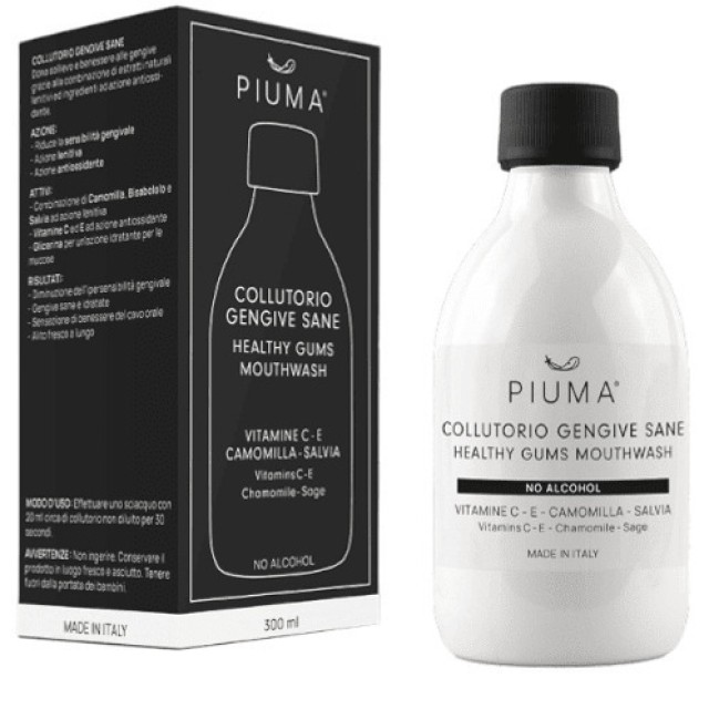 Piuma Healthy Gums Mouthwash Στοματικό Διάλυμα Χαμομήλι Χωρίς Αλκοόλ 300ml
