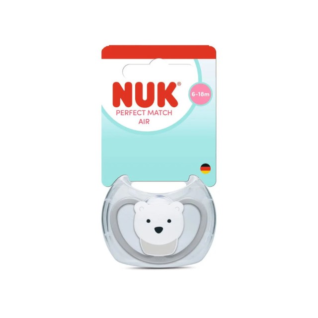 Nuk Perfect Match Αir με Θήκη Γκρί Αρκούδα 6-18m 1 τεμάχιο