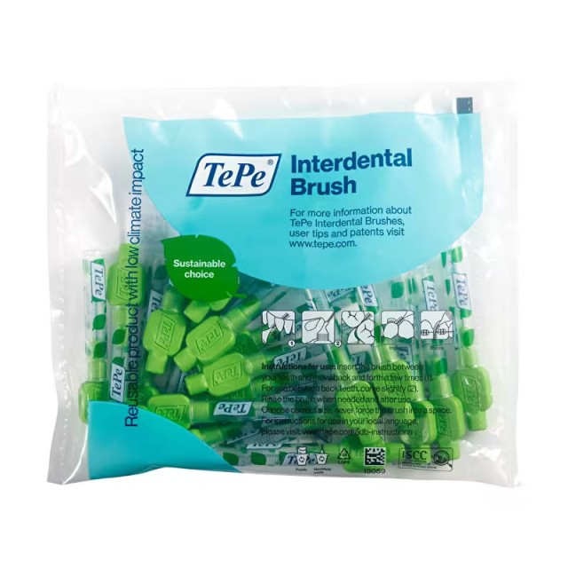 TePe Interdental Brush 0.8mm Μεσοδόντια Βουρτσάκια σε Πράσινο Χρώμα , 20 τεμάχια
