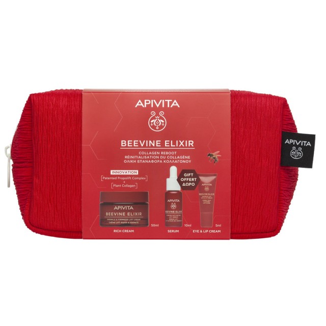 Apivita Promo Pack Beevine Elixir Lift Cream Rich 50ml & Serum 10ml & Eye & Lip Cream 5ml