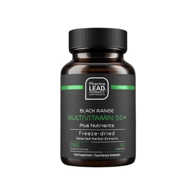Pharmalead Black Range Multivitamin 50+Plus Nutrients Πολυβιταμινούχο Συμπλήρωμα Διατροφής για την Υποστήριξη του Οργανισμού 30 vegan κάψουλες.