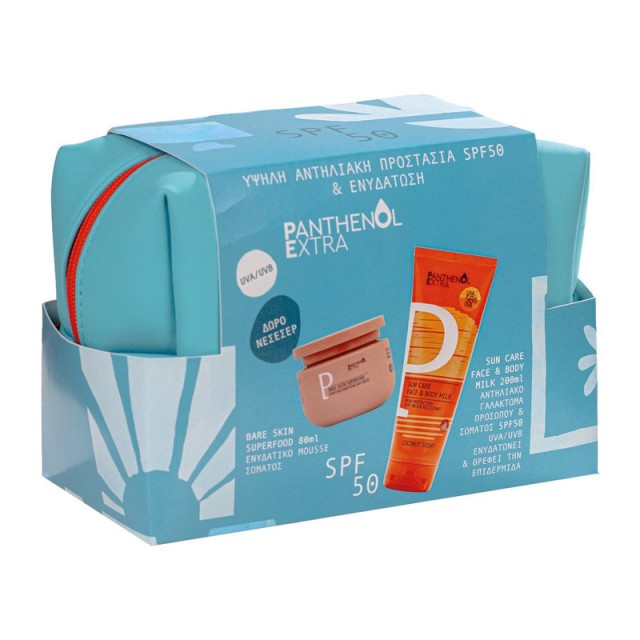 Panthenol Extra Promo Α Brighter Way to Care Σετ με Αντηλιακό Γαλάκτωμα Σώματος & Προσώπου SPF50 200ml & Bare Skin Superfood Mousse 80ml
