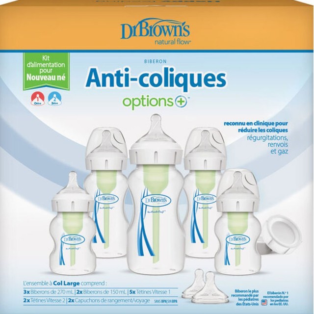 Dr. Brown’s Promo New Born Feeding Set Options+ Anti-colic με Φαρδύ Λαιμό 1τμχ, Κωδ WB09600