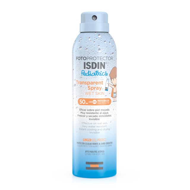 IsdinFotoprotector Pediatrics Transparent Spray Wet Skin Αντηλιακό Σώματος  SPF50, 250ml