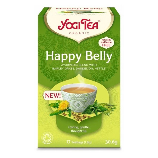 Yogi Organic Tea Happy Belly Βιολογικό Τσάι για Ευεξία με Βότανα και Μπαχαρικά 17 φακελάκια