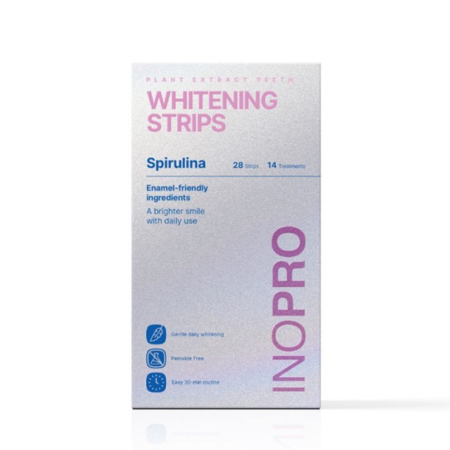 INOPRO Ταινίες Λεύκανσης Δοντιών Spirulina 14 Θεραπείες - 28 τμχ