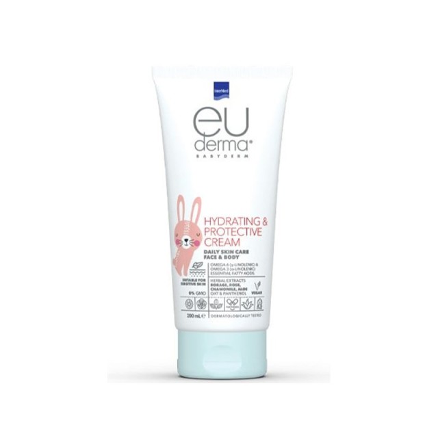 Intermed Euderma Babyderm Hydrating & Protective Cream  Ενυδατική & Προστατευτική Κρέμα για Πρόσωπο & Σώμα 200ml