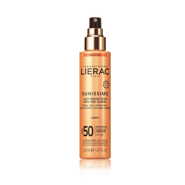 Lierac Sunissime Lait Protecteur Energisant Anti-Age Global SPF50 Aντηλιακό Αντιγηραντικό Γαλάκτωμα Σώματος 150ml
