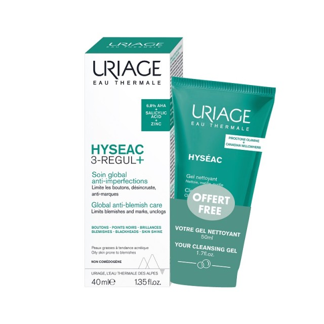 Uriage Promo Pack Hyseac 3-Regul+ Κρέμα Προσώπου κατά των Ατελειών 40ml & Δώρο Hyseac Gel Καθαρισμού 50ml