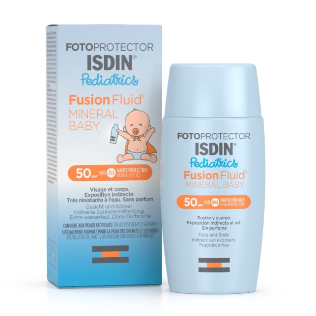 Isdin Fotoprotector Pediatrics Fusion Fluid Mineral Baby SPF50 Αντηλιακό για το Ευαίσθητο Παιδικό και Βρεφικό Δέρμα 50ml