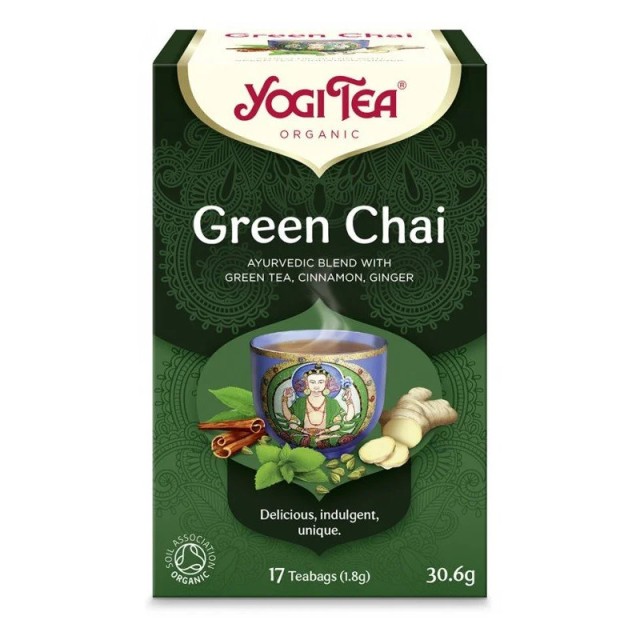 Yogi Organic Tea Green Βιολογικό Πράσινο Τσάι για Τόνωση 17 φακελάκια