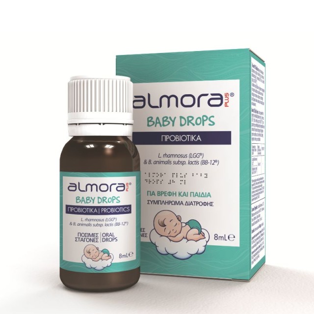 Almora Plus Baby Drops Προβιοτικό σε Σταγόνες για την Ανακούφιση των Βρεφικών Κολικών & την Υγεία του Γαστρεντερικού 8ml